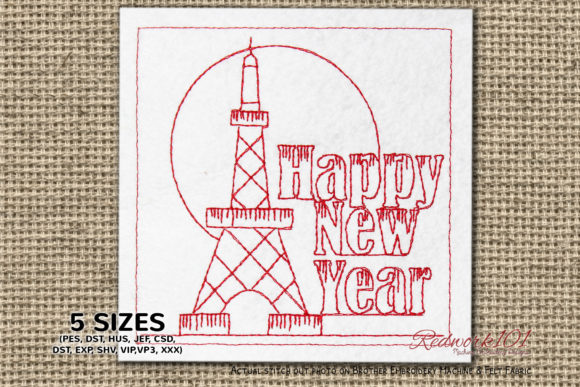 Happy New Year Firework Sparkle Over Tokyo Tower