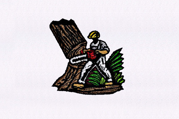 Lumberjack Cutting Down A Tree