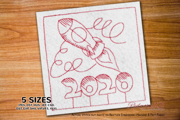 New Year Rocket Redwork Design Review